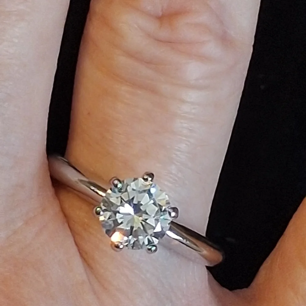 Sterling Silver CZ Solitaire Ring Size 11